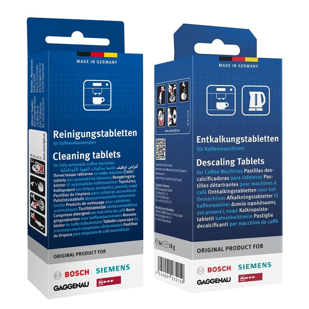 Bosch Pflegeset Kaffeemaschine Entkalkungstabletten + Reinigungstabletten