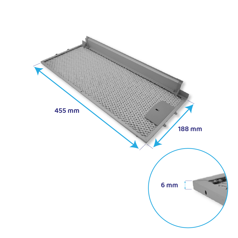 Gaggenau Metall-Fettfilter 455x188mm 434105 / 00434105 (vorne)
