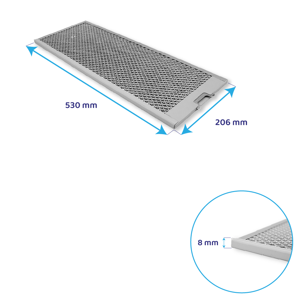 Balay Metall-Fettfilter 530x206mm 460007 / 00460007 (2St.)