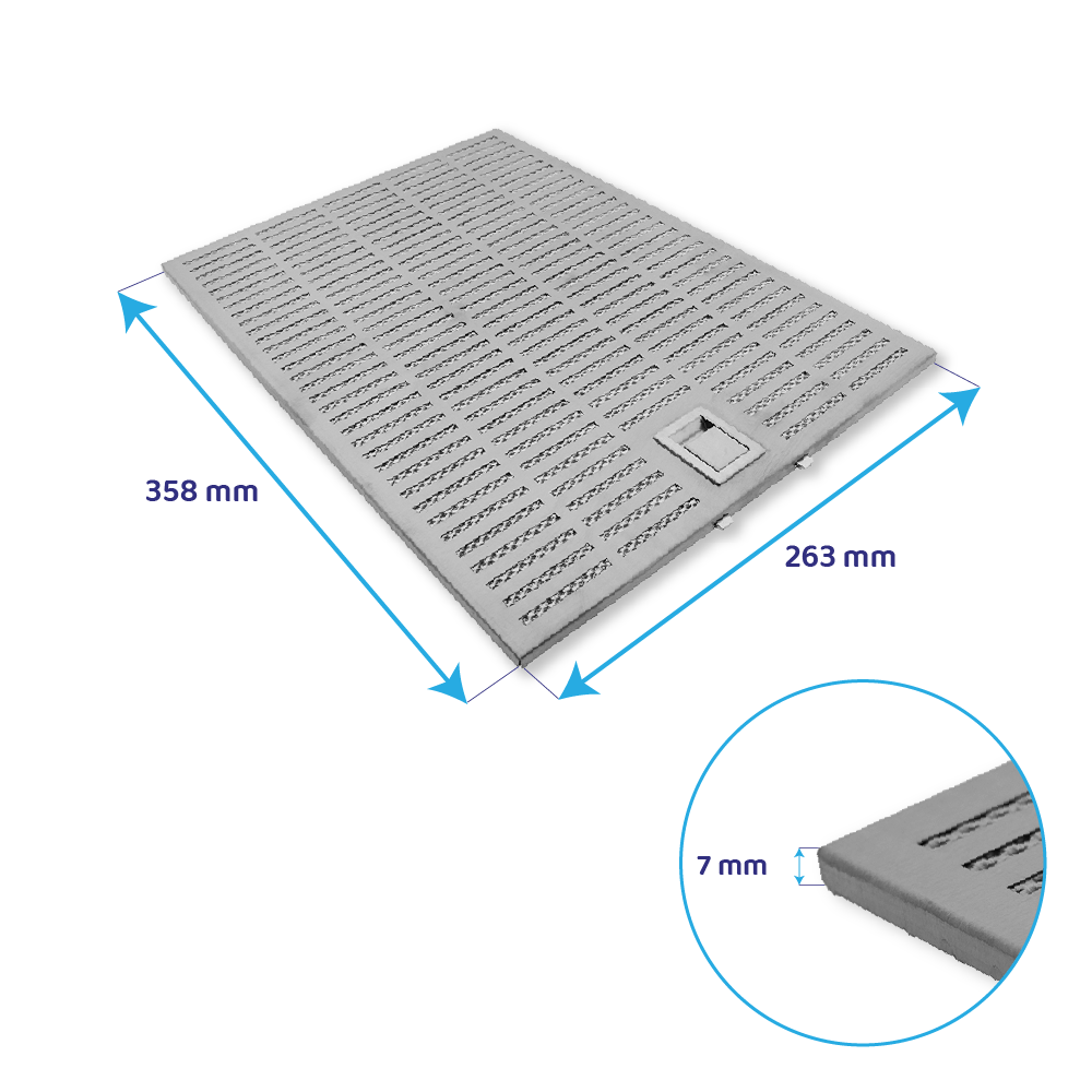 Viva Metall-Fettfilter 358x263x7mm 11020698 / 00703531