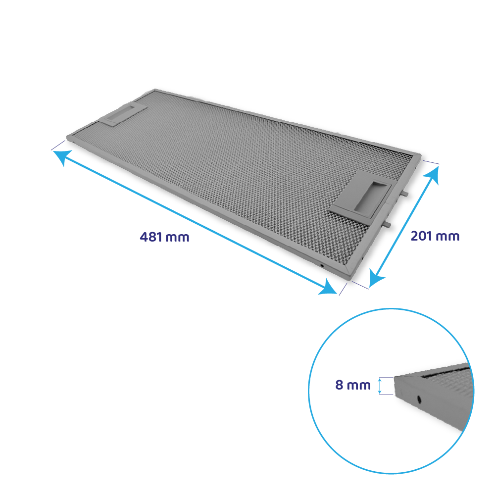 Constructa Metall-Fettfilter 481x201x8mm 11022473