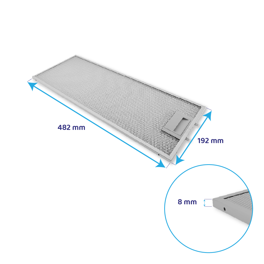 Constructa Metall-Fettfilter 482x192x8mm 11022474