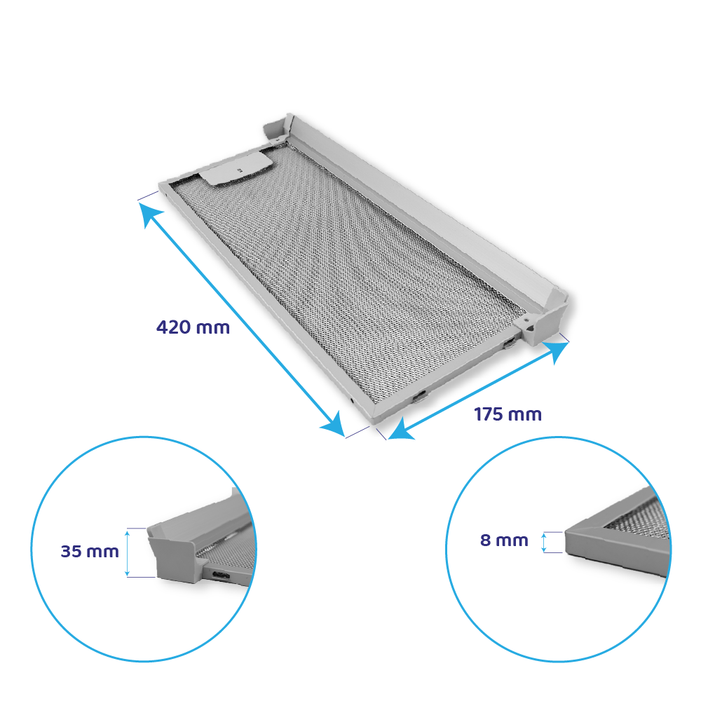 Siemens Metallfilter Set 352812 + 352813 | Vorder- & Rückseite |  420x175 mm & 445x175 mm