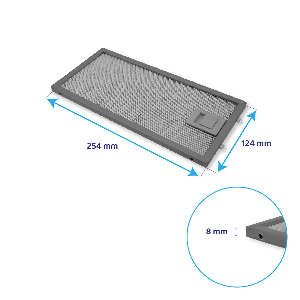 Juno Metall-Fettfilter 124x254x8mm 4055348199