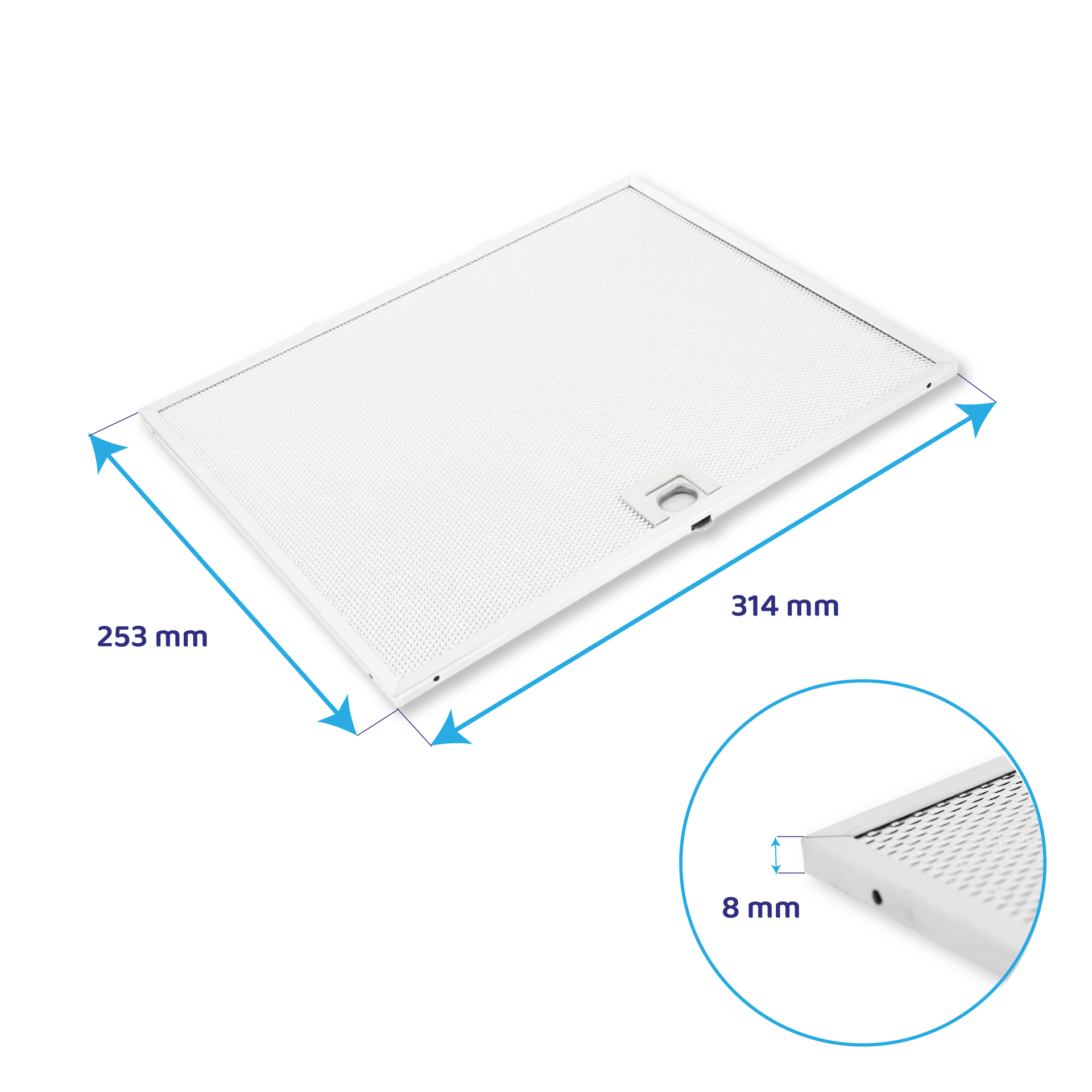 Metall-Fettfilter 314x253 mm geeignet für Miele DA6890