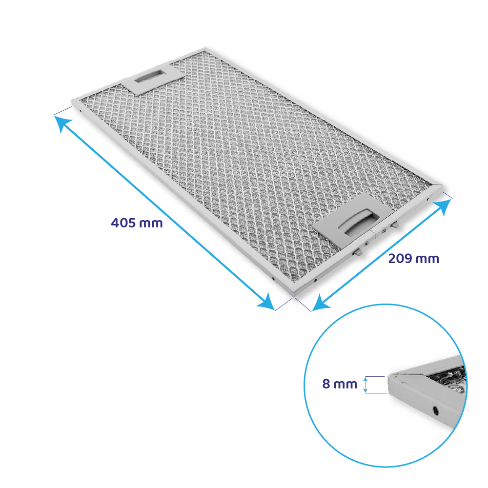 Gaggenau Metall-Fettfilter Set 434105 + 434107 (2St.) | Vorder- & Rückseite |  455x188x6 mm & 405x209x8 mm