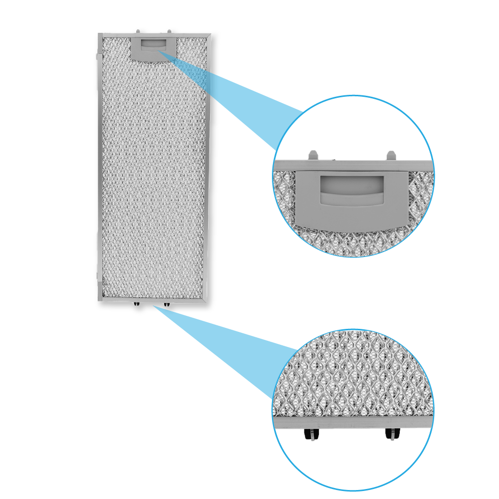 Gaggenau Metall-Fettfilter Set 434105 + 434107 (2St.) | Vorder- & Rückseite |  455x188x6 mm & 405x209x8 mm