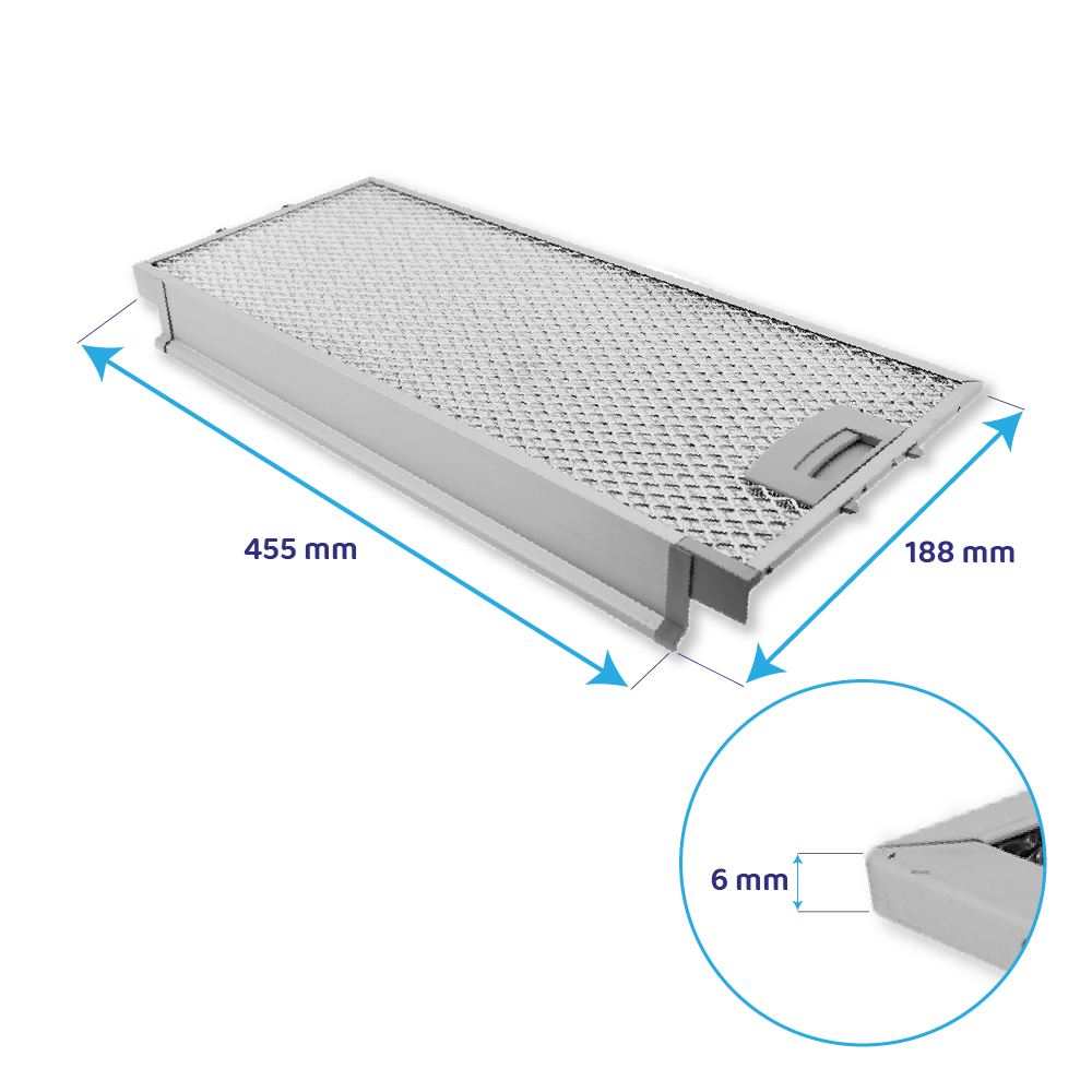 Bosch Metall-Fettfilter Set 434105 + 434107 (2St.) | Vorder- & Rückseite |  455x188x6 mm & 405x209x8 mm