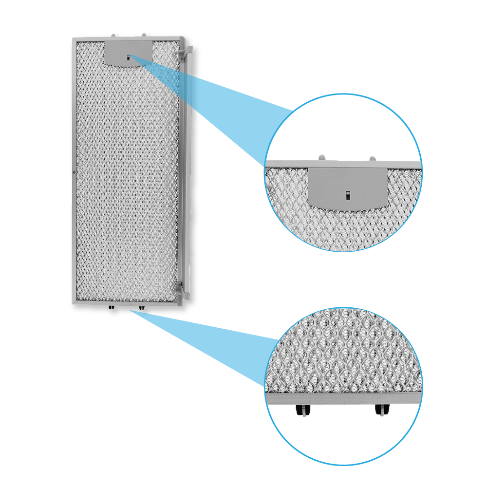 Gaggenau Metall-Fettfilter Set 434105 + 434107 (2St.) | Vorder- & Rückseite |  455x188x6 mm & 405x209x8 mm