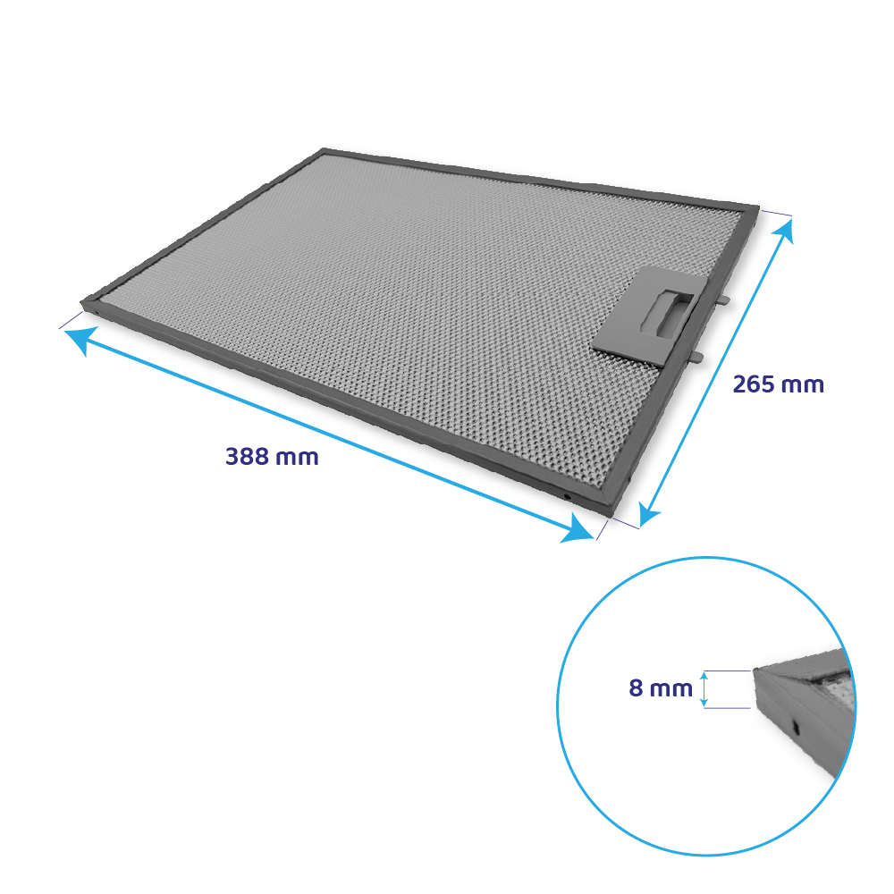 Blaupunkt Metall-Fettfilter 388x265x8mm 742967 / 5Z5101X5