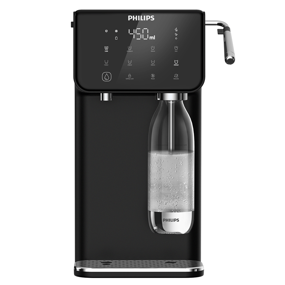 Philips All-in-One-Wasserstation heiß + kalt + sprudelnd ADD5962BK (Filter PFAS) kompatibel mit BRITA