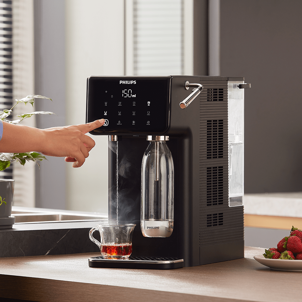 Philips All-in-One-Wasserstation heiß + kalt + sprudelnd ADD5962BK (Filter PFAS) kompatibel mit BRITA