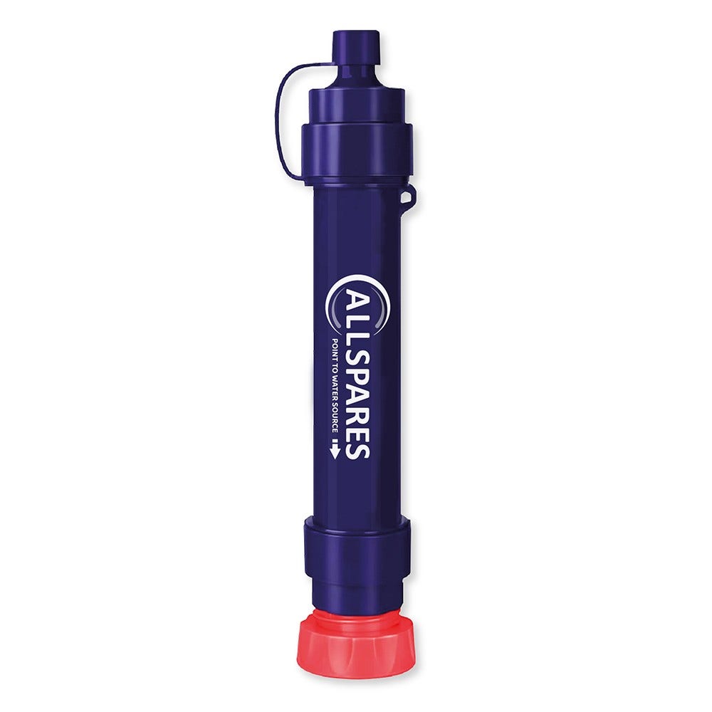 AllSpares Outdoor-Wasserfilter abnehmbare 4-Stufen 0,1-Mikron tragbare Wasserfilter Camping, 5.000L Wasserreiniger Survival Ausrüstung für Wandern Camping Reisen und Notfall