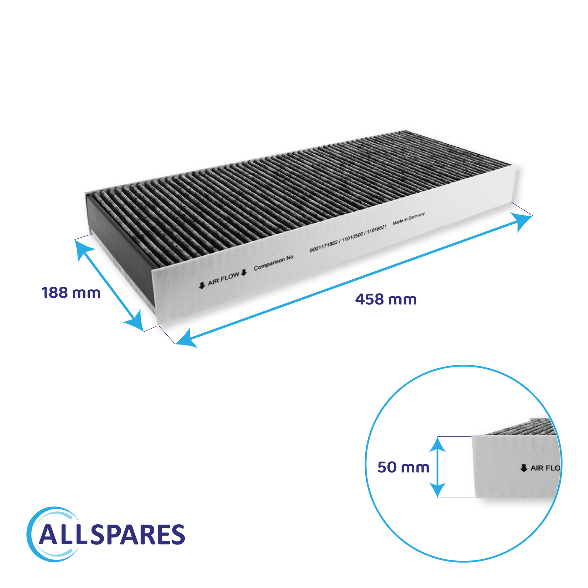 CleanAir Aktivkohlefilter geeignet für Siemens 11018621 / LZ46810 / 11034172