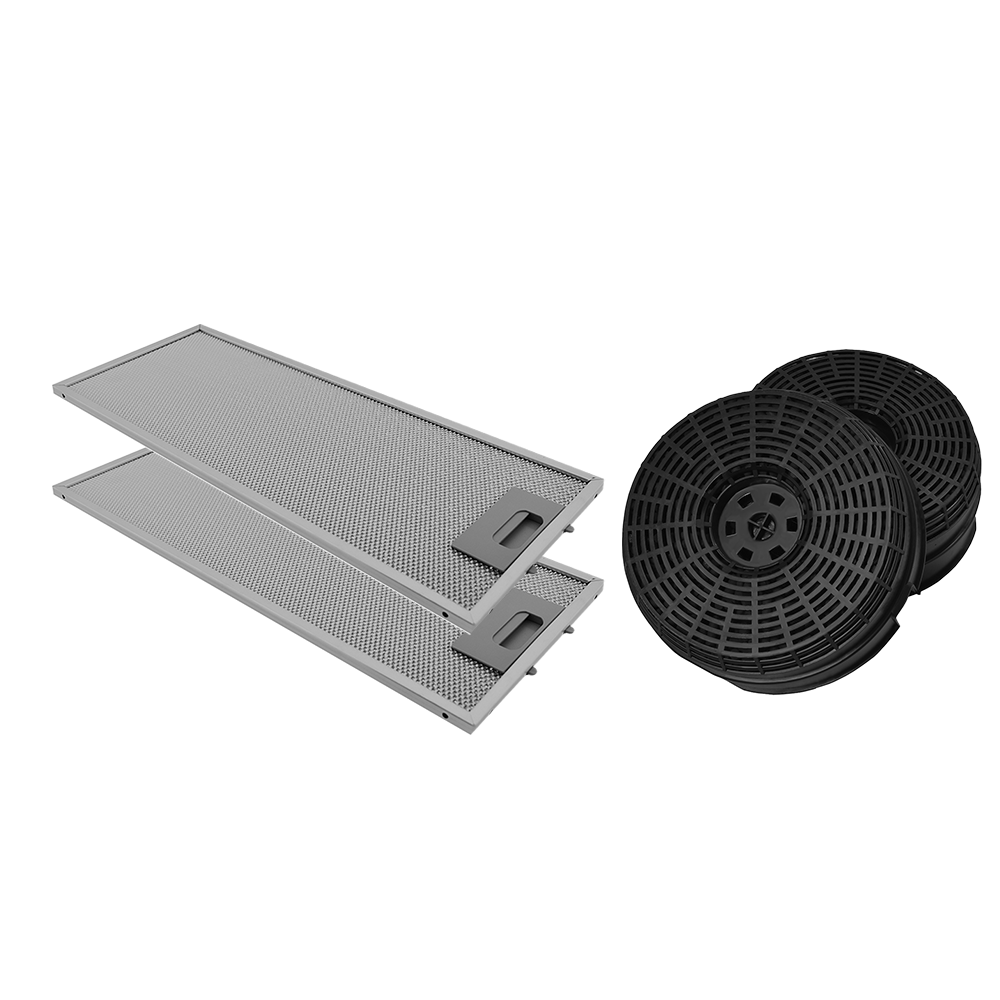 Aktivkohlefilter (2 Stk.) + Metallfilter (2 Stk.) geeignet für Bosch DFT63AC50