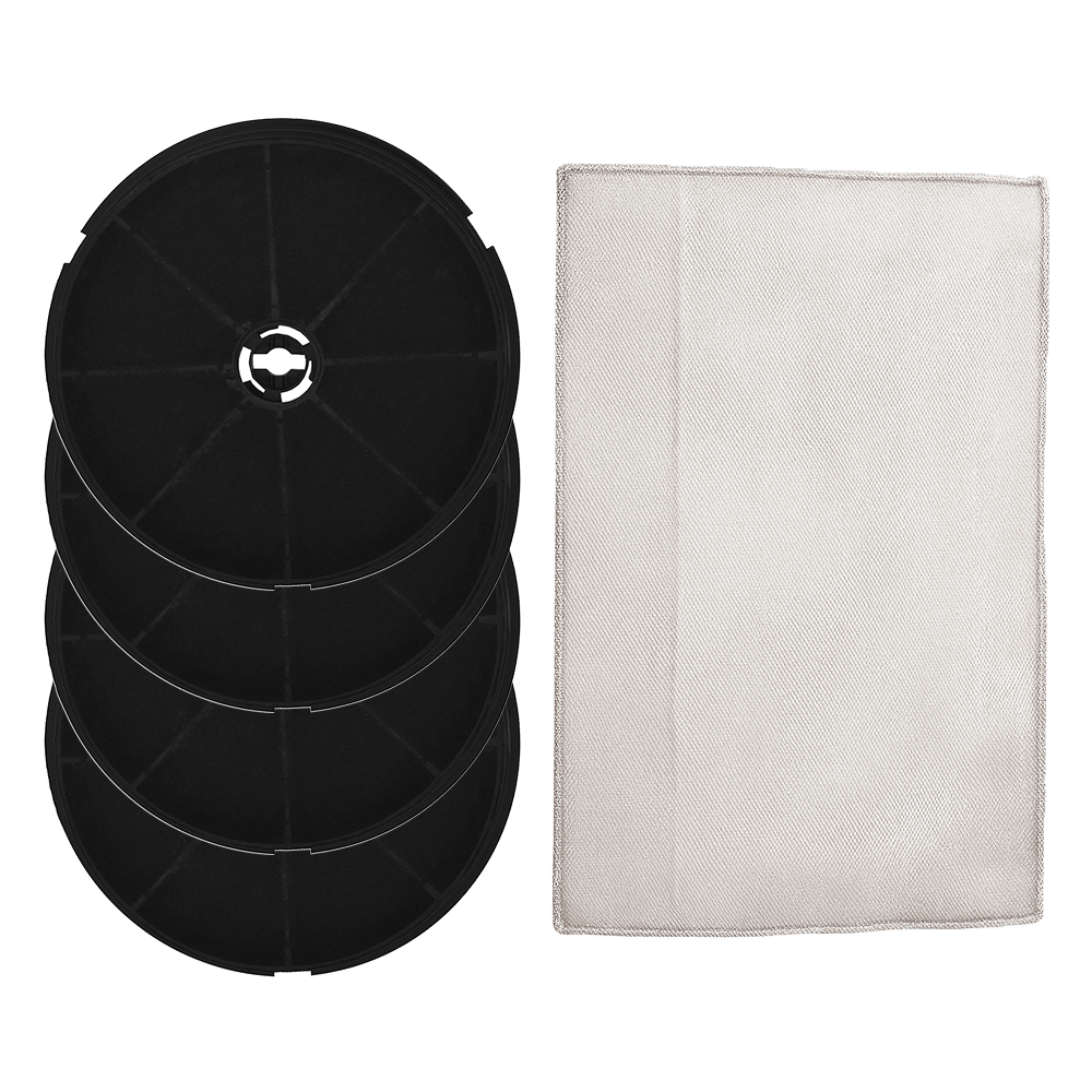 Aktivkohlefilterr (4St.) + Metall-Fettfilter (1St.) geeignet für Cooke & Lewis VHB60/VHW60