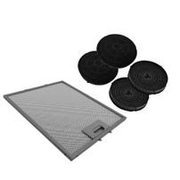 Aktivkohlefilter (4St.) + Metall-Fettfilter (1St.) geeignet für Elica Stripe