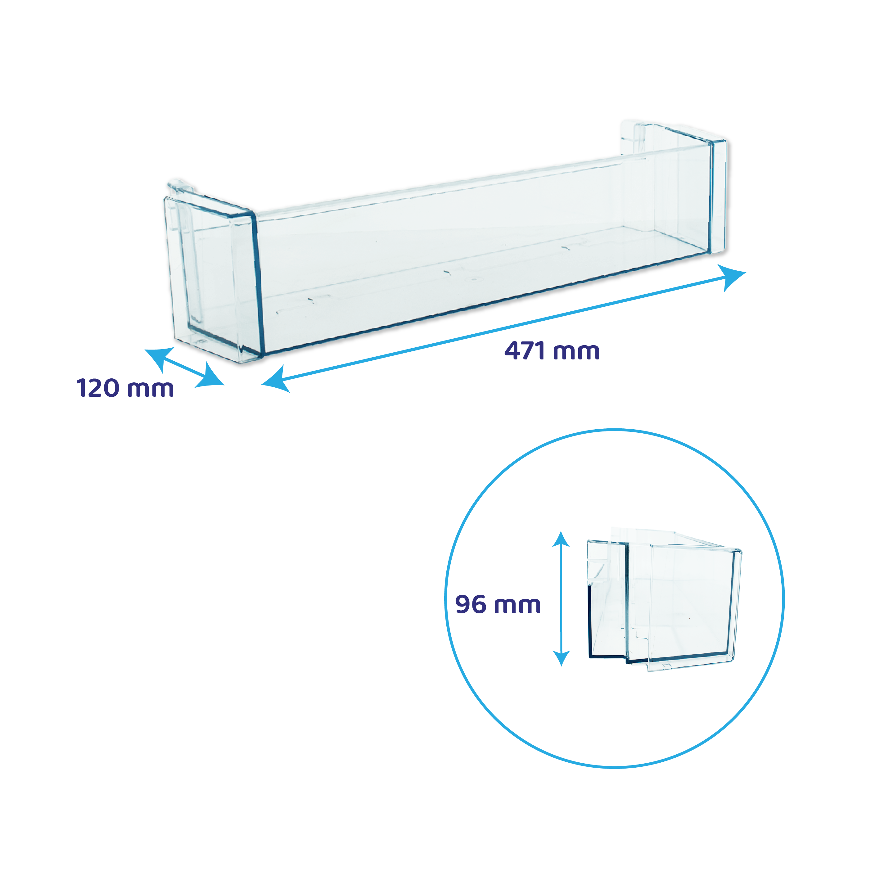 Flaschenhalter für Kühlschrank 471x120mm geeignet für Bosch 00709646