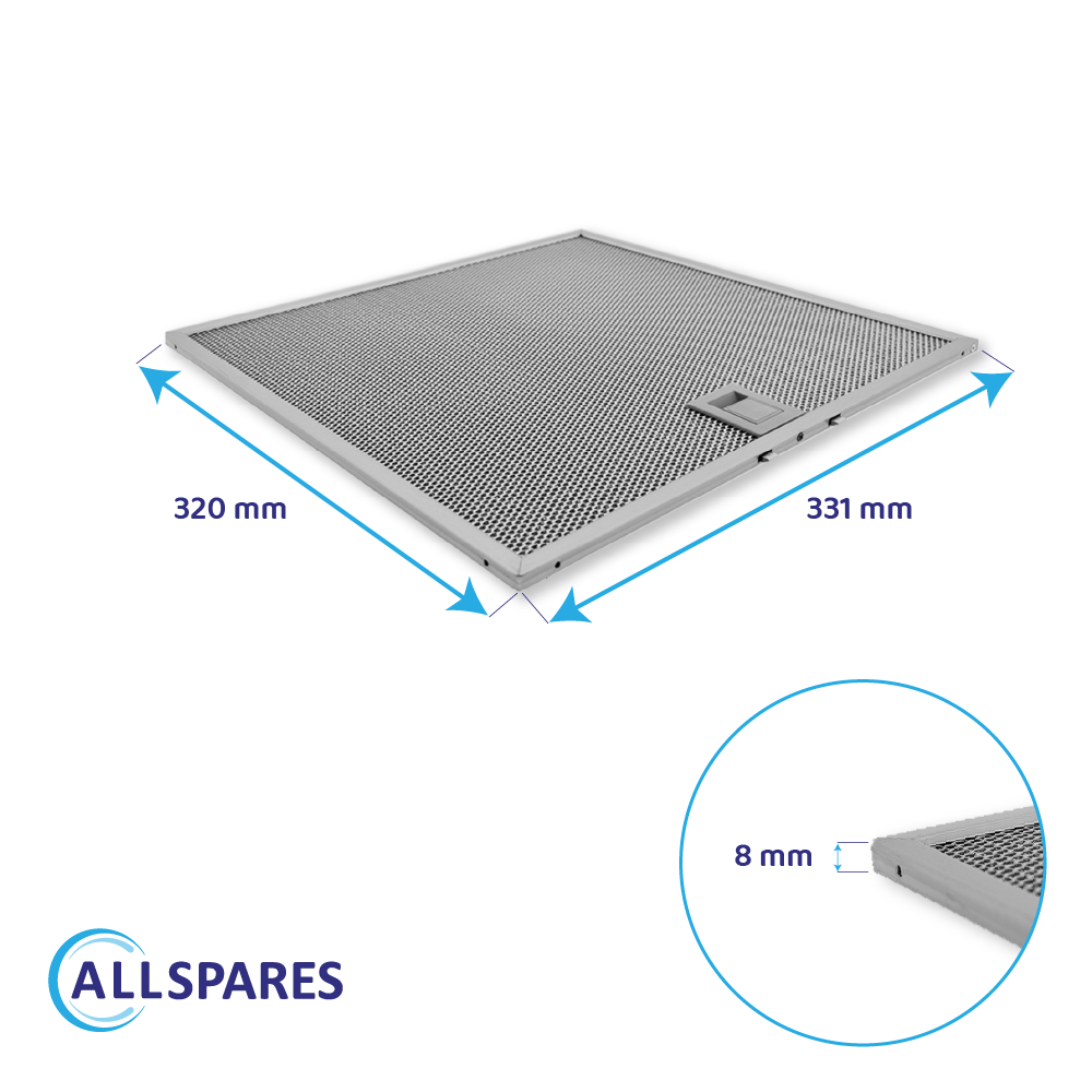 AllSpares Metall-Fettfilter 320x330mm 362381 / 00362381