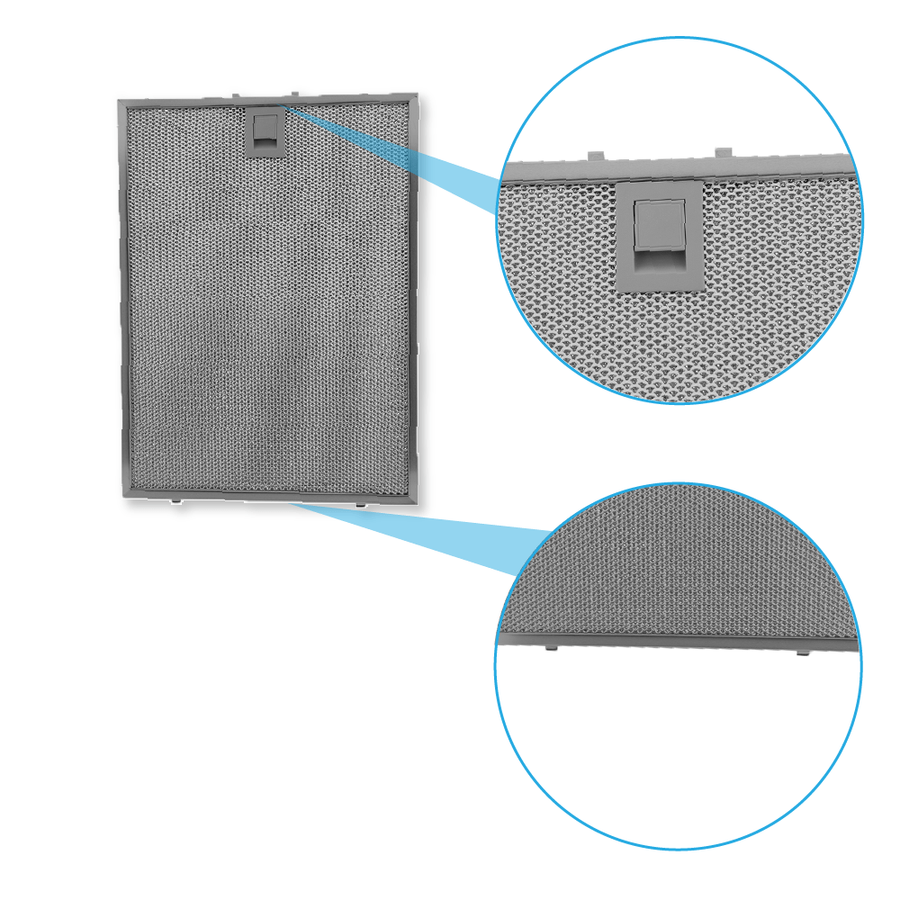 Metall-Fettfilter 358x265mm geeignet für Constructa 703451 / 00703451