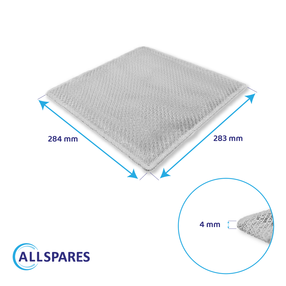 Metall-Fettfilter 284x283mm geeignet für Constructa 298619 / 00298619