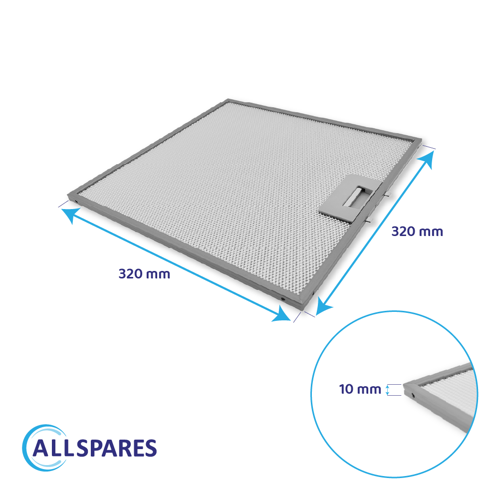 Metall-Fettfilter 320x320mm geeignet für Ikea 481248058144