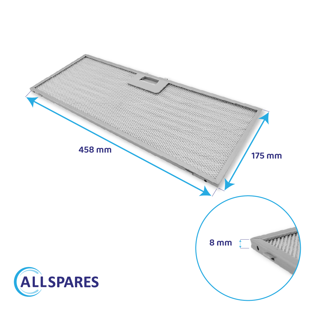 Metall-Fettfilter 458x175x8mm geeignet für Elica GF03FB