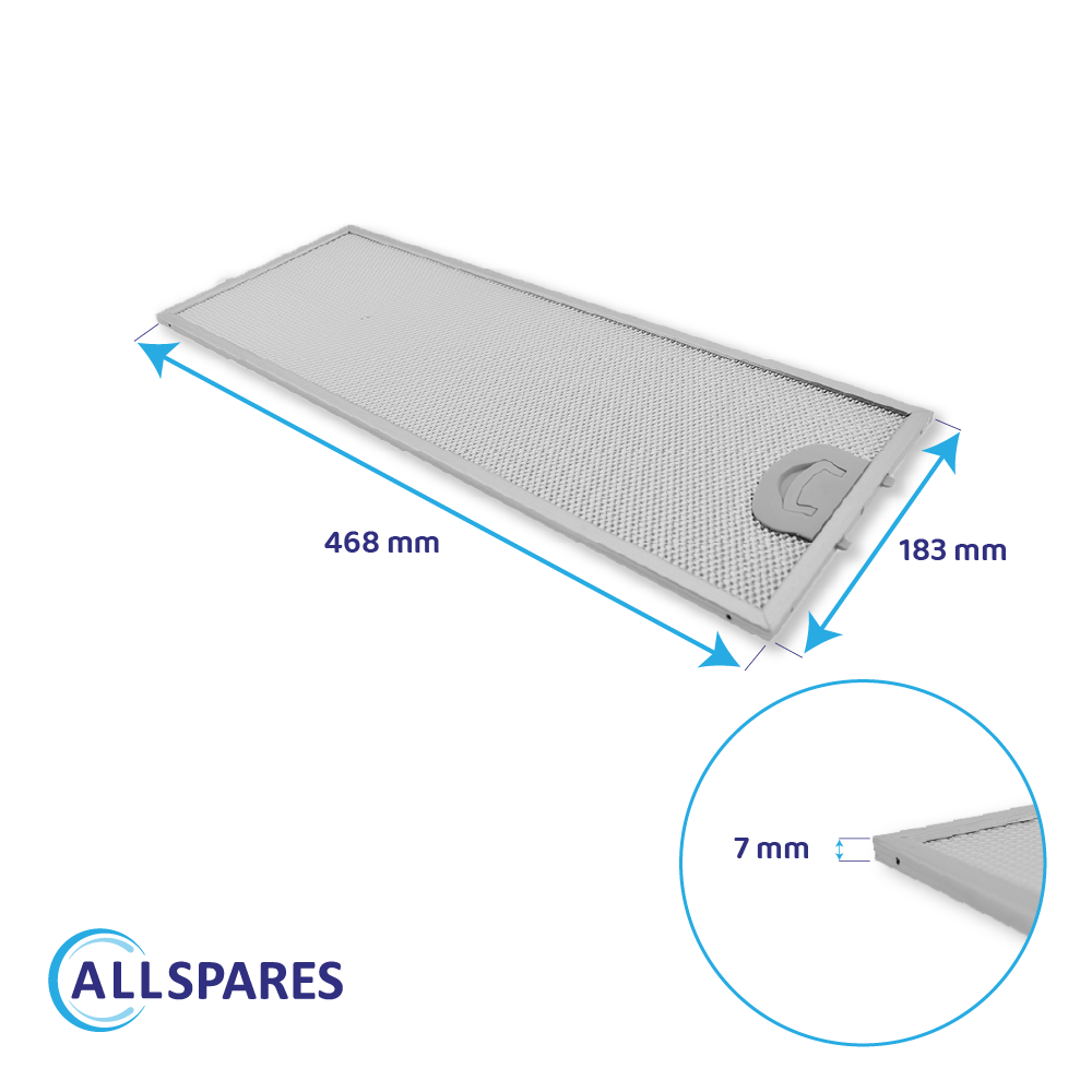 Metall-Fettfilter 468x183x7mm geeignet für ETNA 401468