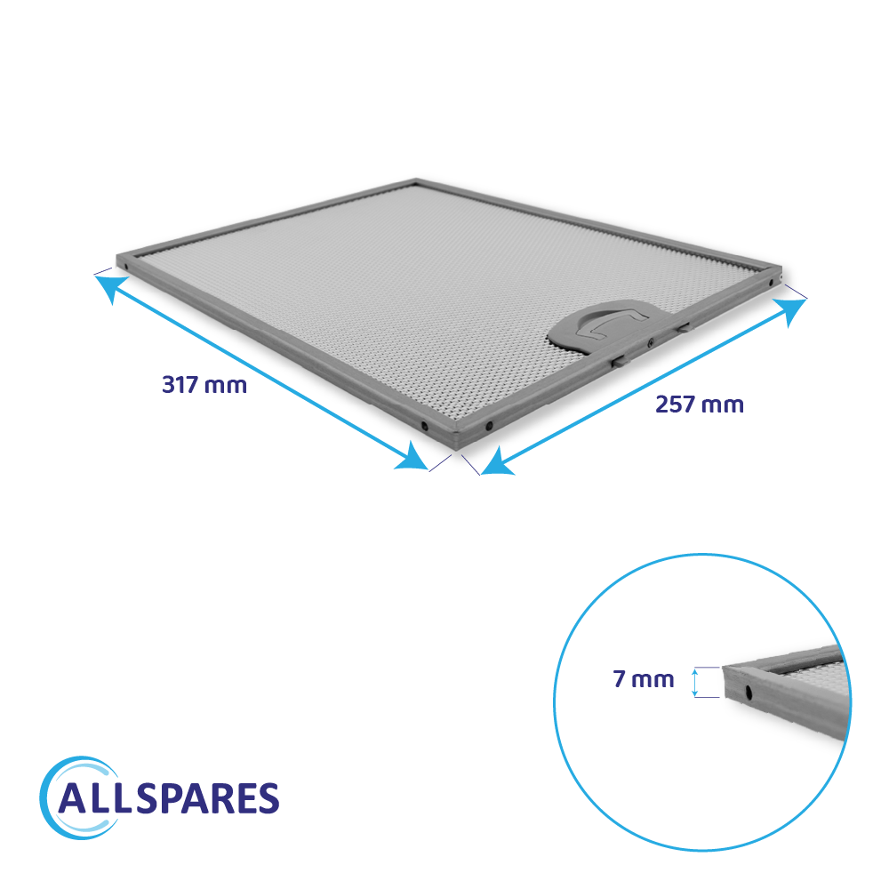 Metall-Fettfilter 317x257x7mm geeignet für ETNA 181471