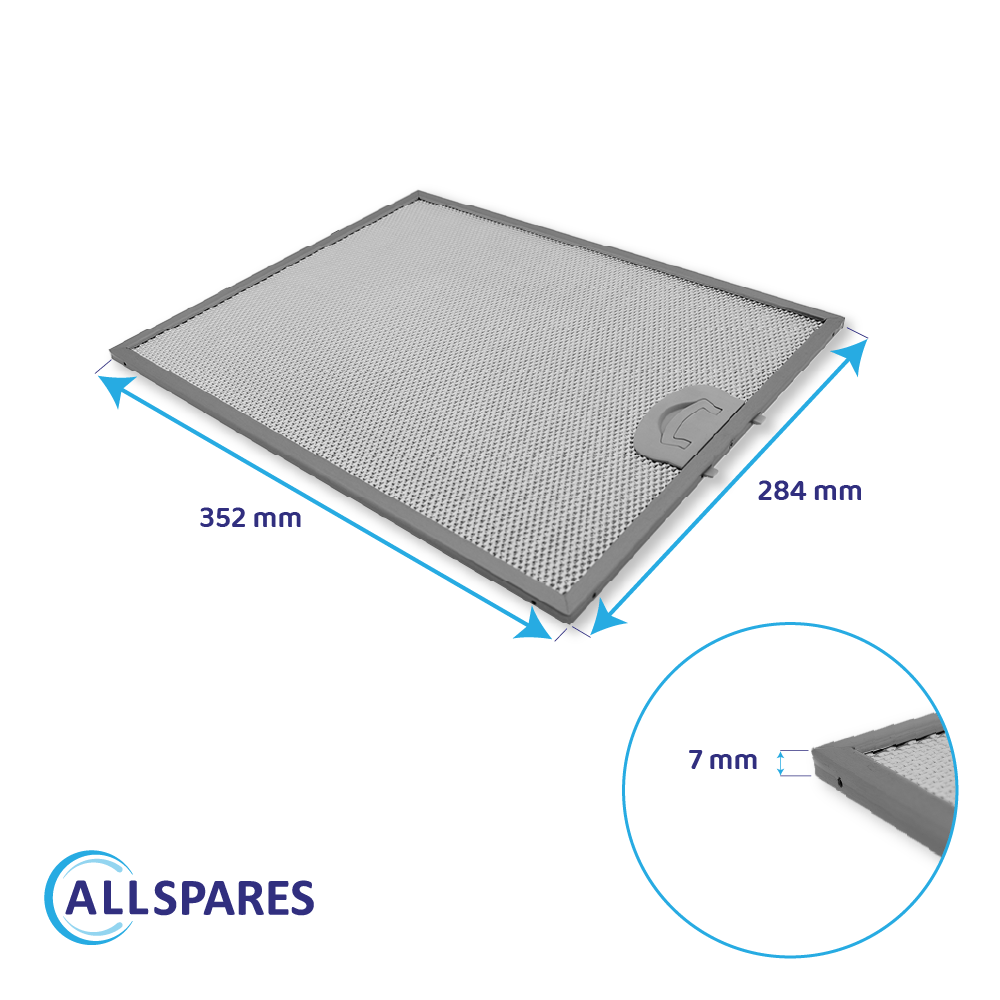 Metallfilter 352x284mm geeignet für Tecnowind ITALIA SMART 90