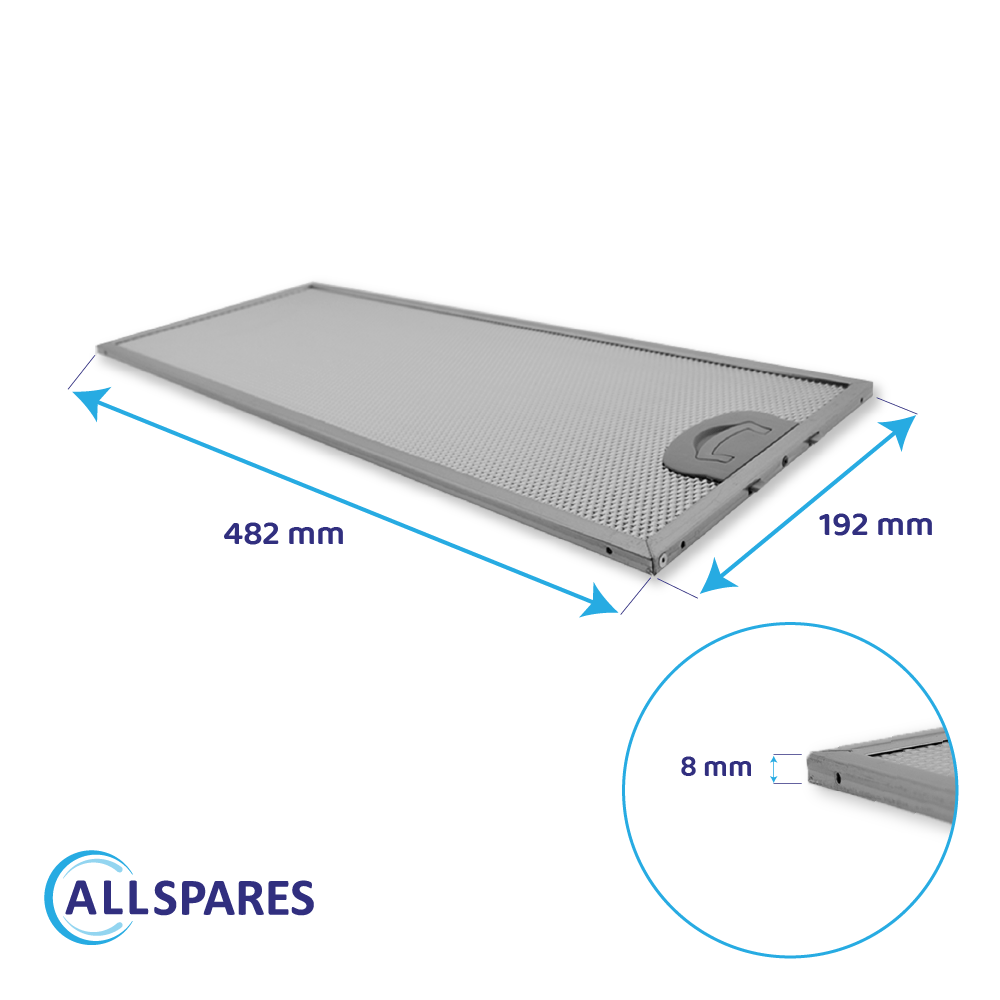 AllSpares Metall-Fettfilter 482x192mm 11022474
