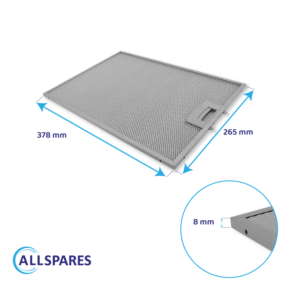 Metall-Fettfilter 378x265mm geeignet für Viva 11025757 / 11022929