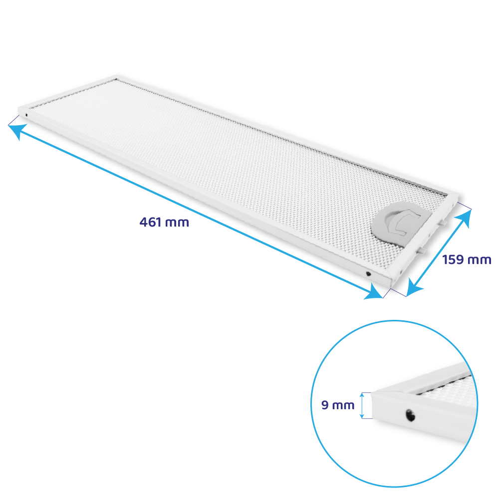 Metall-Fettfilter 461x159mm geeignet für Airone ACFMAA9X461X159000
