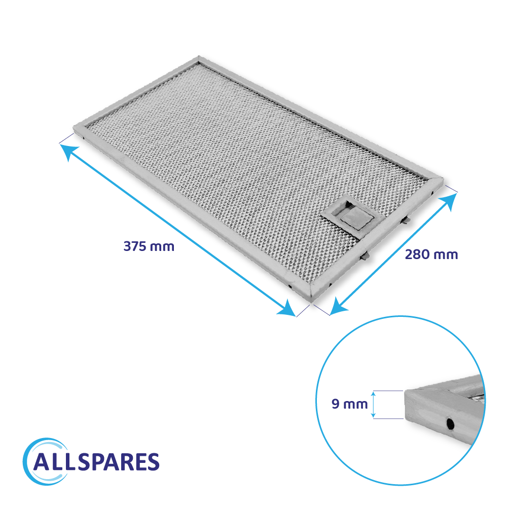 Metall-Fettfilter 320x171mm geeignet für Miele 8258211