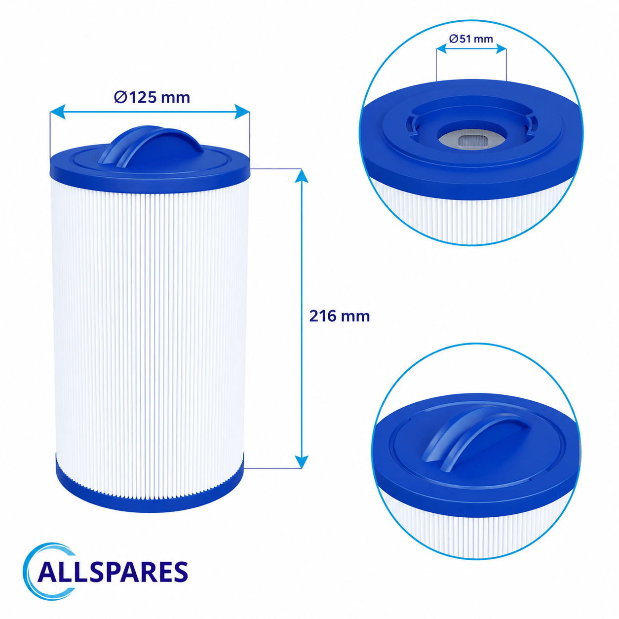 Whirlpool Filterkartusche geeignet für Vortex VX30 / 125979 (Twist Lock)