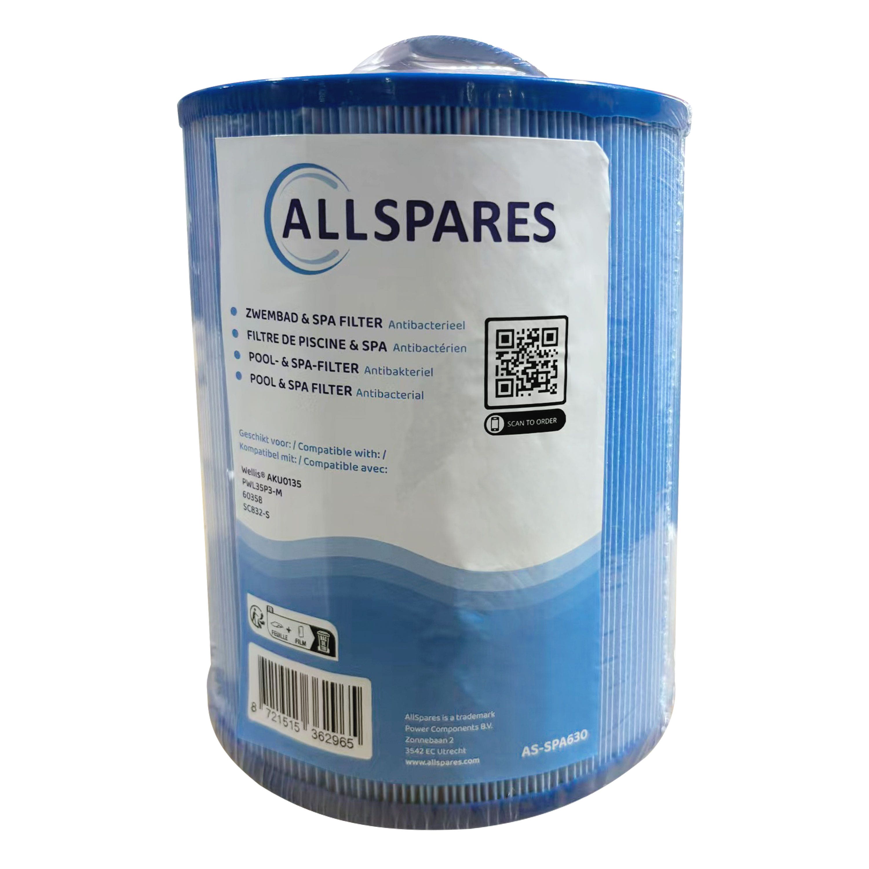 Whirlpool Filter geeignet für Wellis AKU0135 / PWL35P3-M / 60358 (antibakteriell)