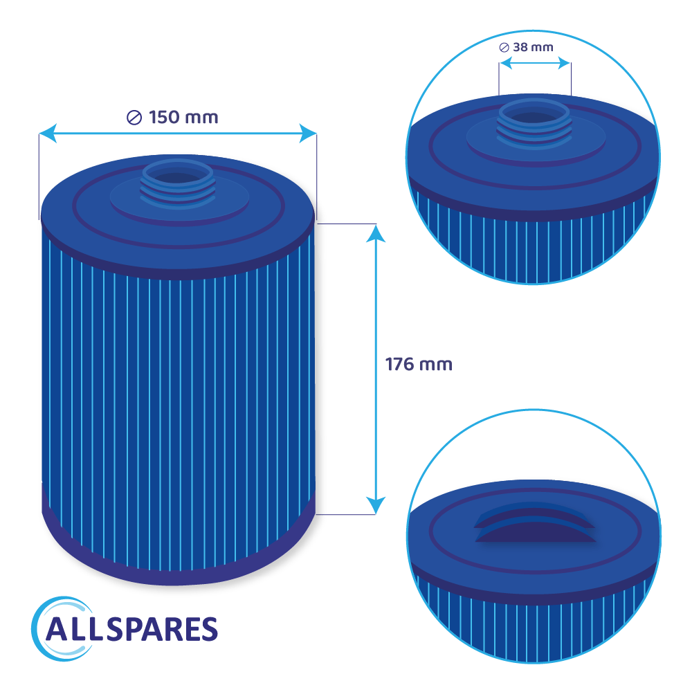 Whirlpool Filter geeignet für Wellis AKU0135 / PWL35P3-M / 60358 (antibakteriell)