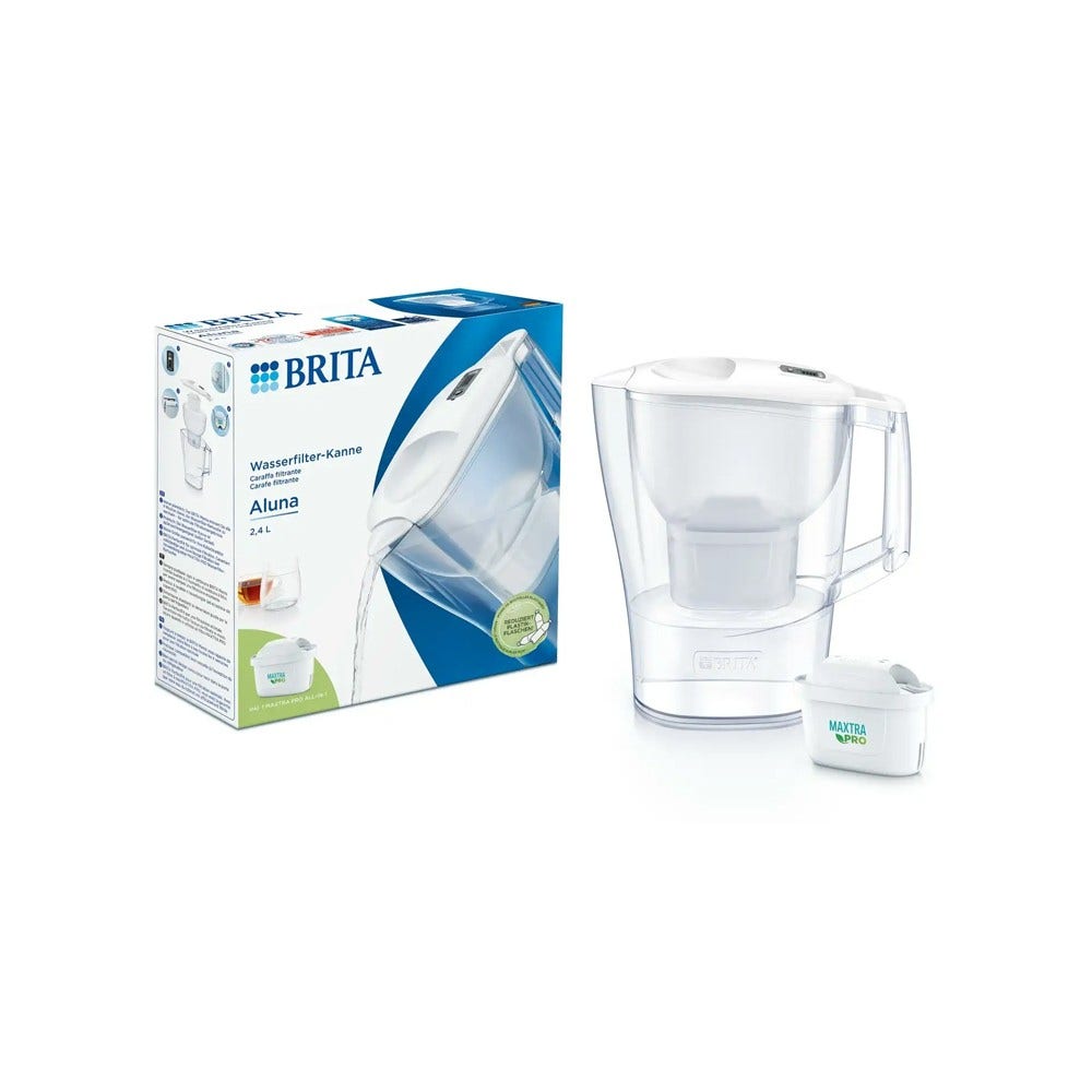BRITA Aluna Wasserfilter Kanne 2.4L + MAXTRA PRO Wasserfilter 1051116 (filtert PFAS)