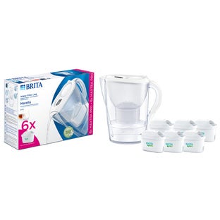 BRITA Marella Wasserfilter Kanne 2.4L + 6 MAXTRA PRO Filterkartuschen 1051132 (filtert PFAS)