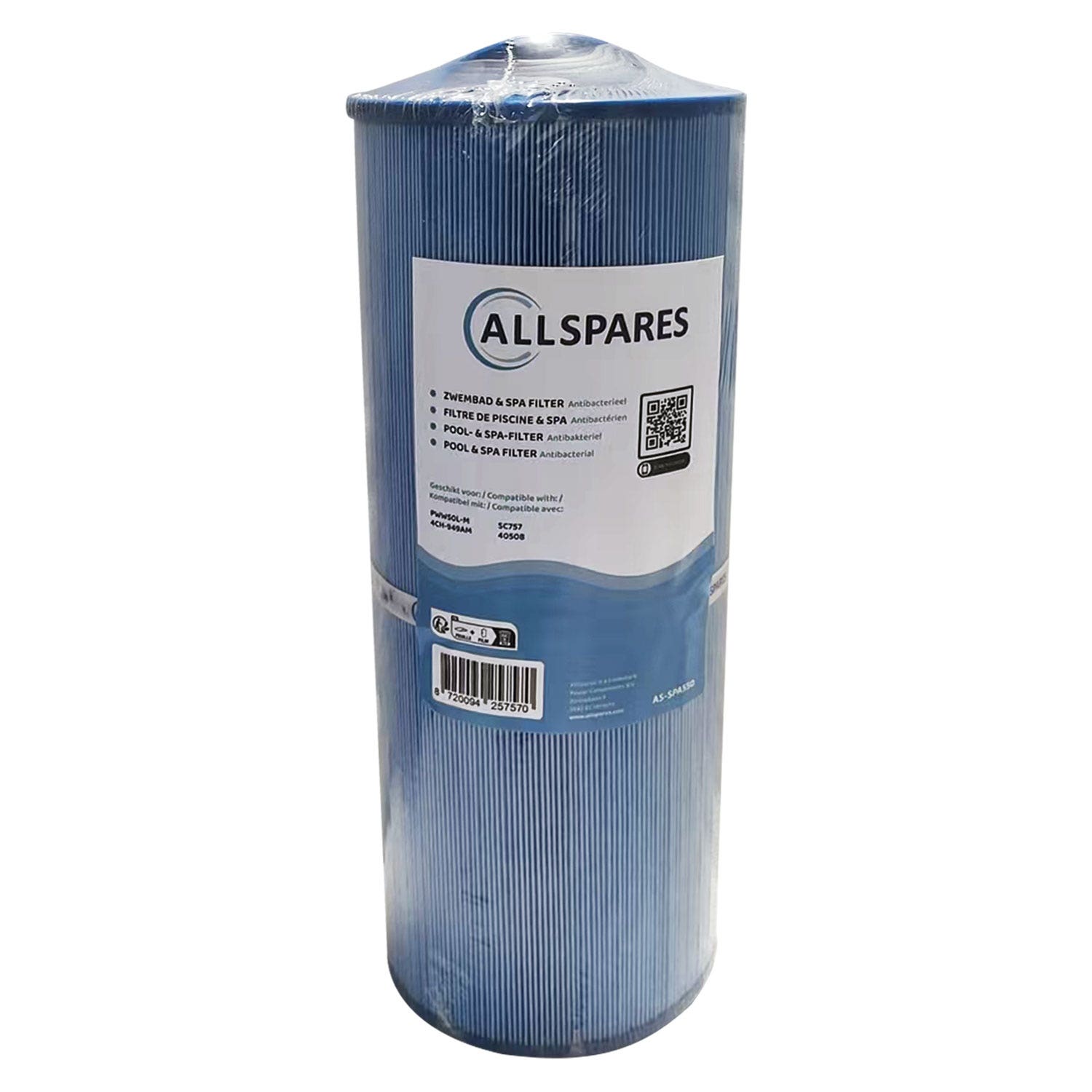 AllSpares Whirlpool Filter PWW50L-M / 4CH-949AM / 40508 / SC757 (antibactérien)