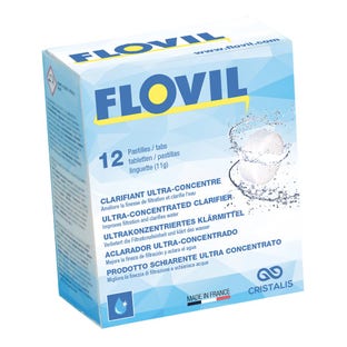 Flovil Ultra Konzentrierte Flockungstabletten für Schwimmbecken >80 m3 (12x11gr)
