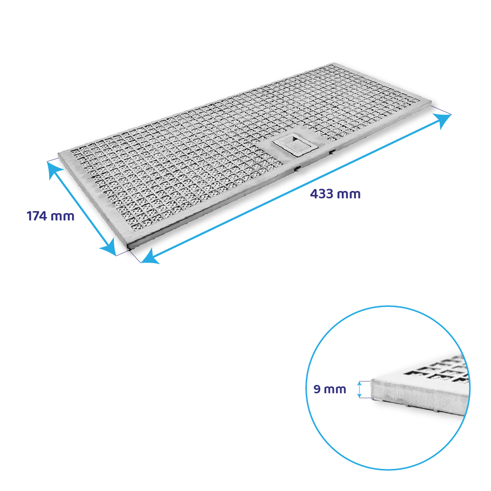 Elica Metall-Fettfilter 433x174mm GRI0098843A