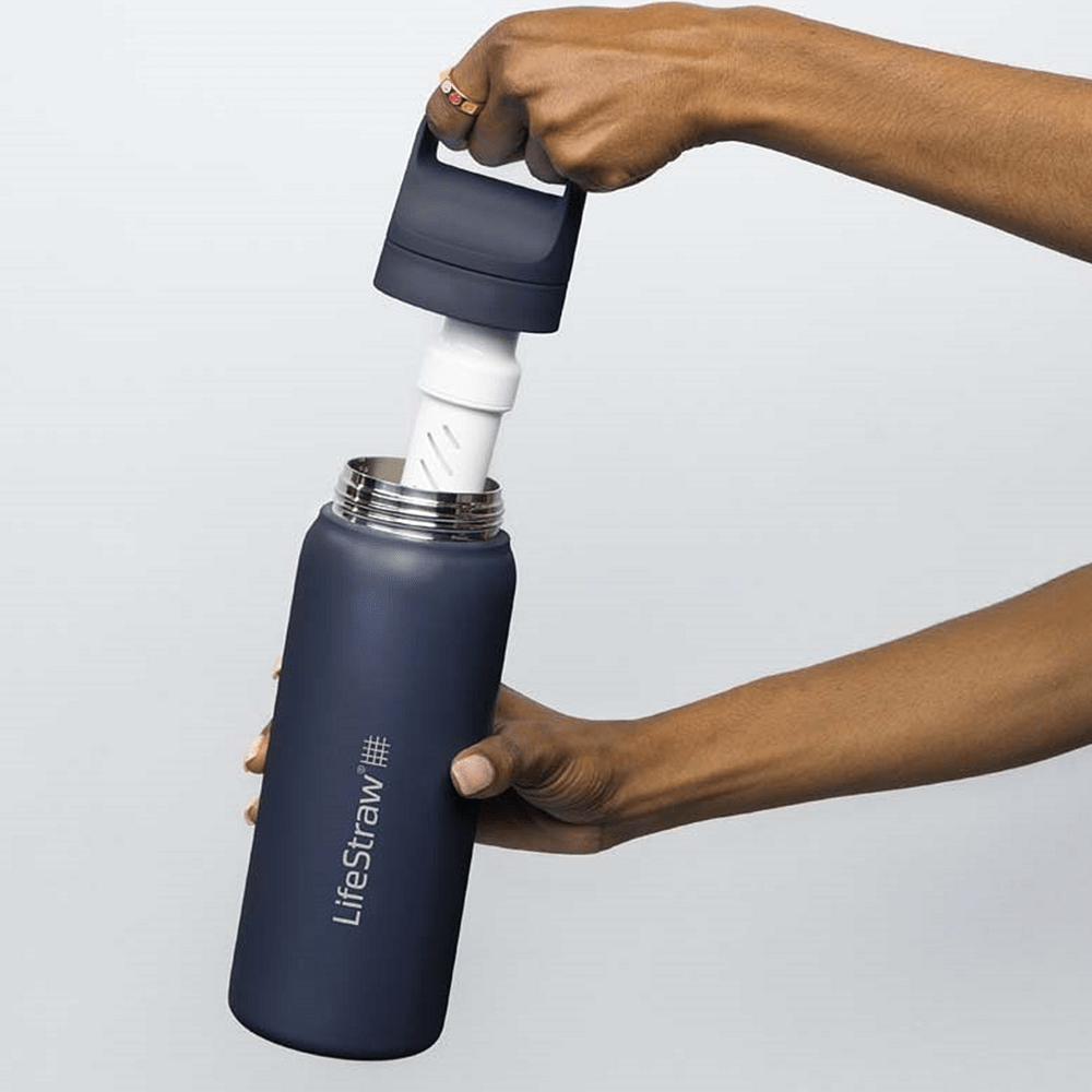 LifeStraw Go 2.0 Series Edelstahl-Trinkflasche Ozeanblau (1000 ml)