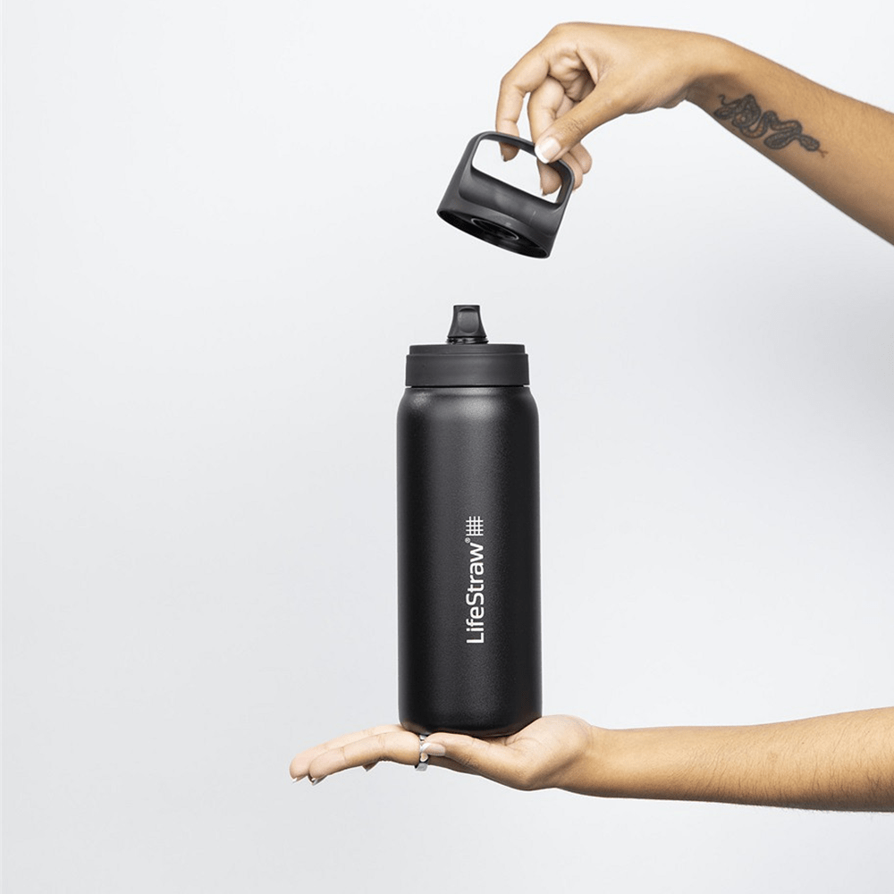 LifeStraw Go 2.0 Series Edelstahl-Trinkflasche Schwarz (700 ml)