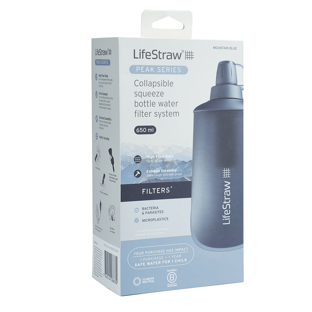 LifeStraw Peak Series Collapsible Squeeze Bottle 650ml Bergblau
