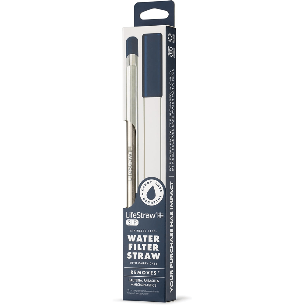 LifeStraw Sip Filterstrohhalm Edelstahl – Mitternachtsblau