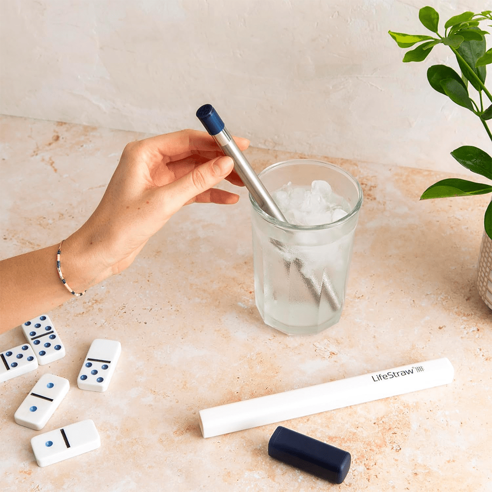 LifeStraw Sip Filterstrohhalm Edelstahl – Mitternachtsblau