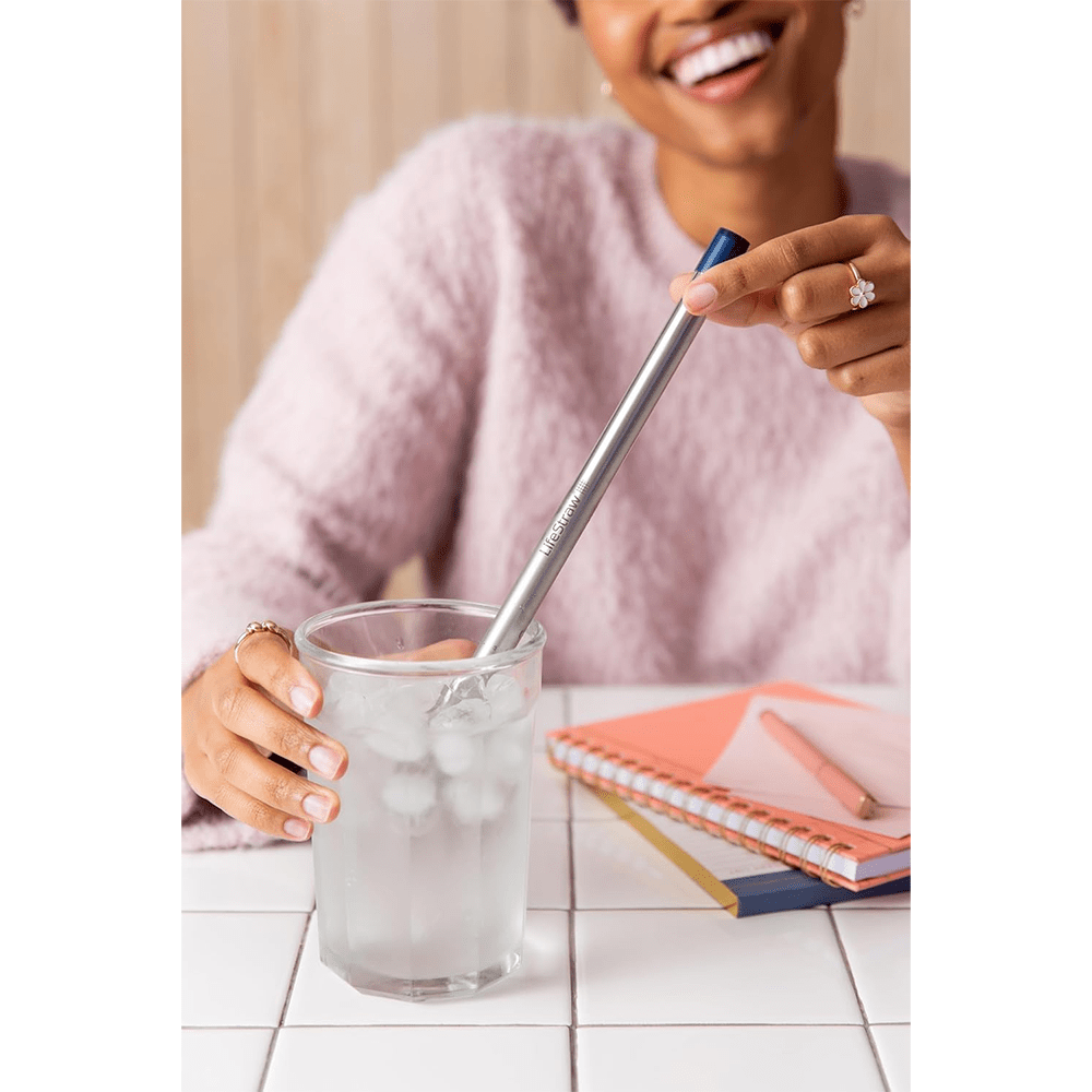 LifeStraw Sip Filterstrohhalm Edelstahl – Mitternachtsblau