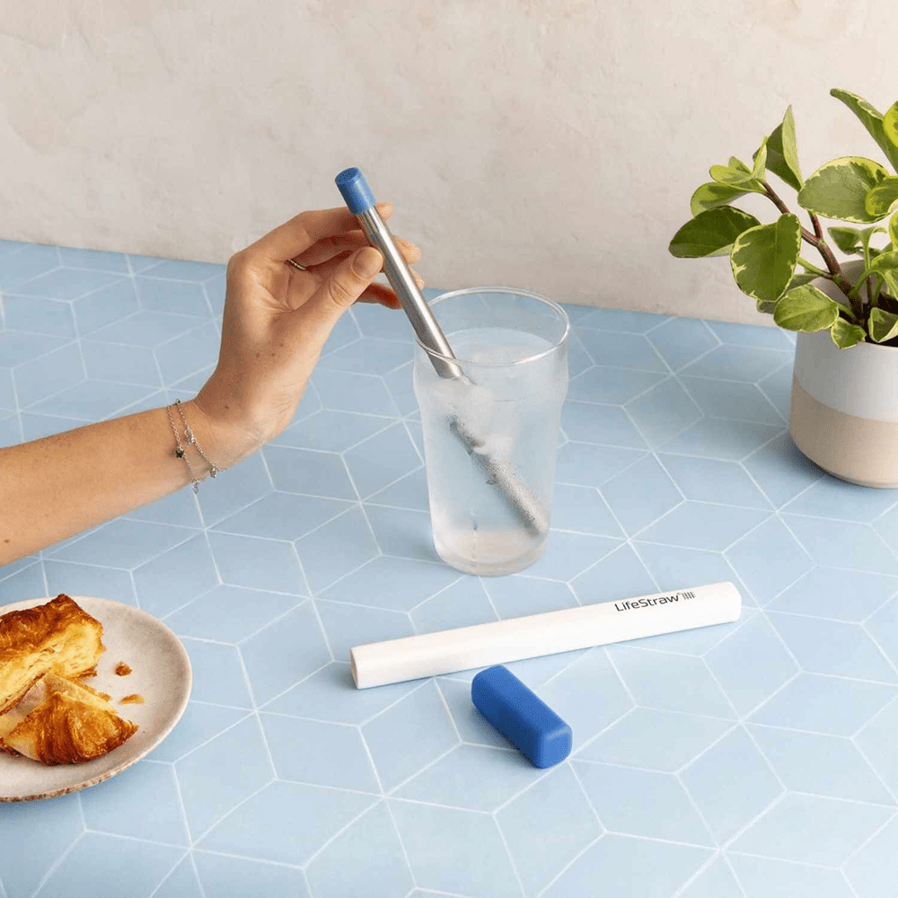LifeStraw Sip Filterstrohhalm Edelstahl – Stürmisches Blau