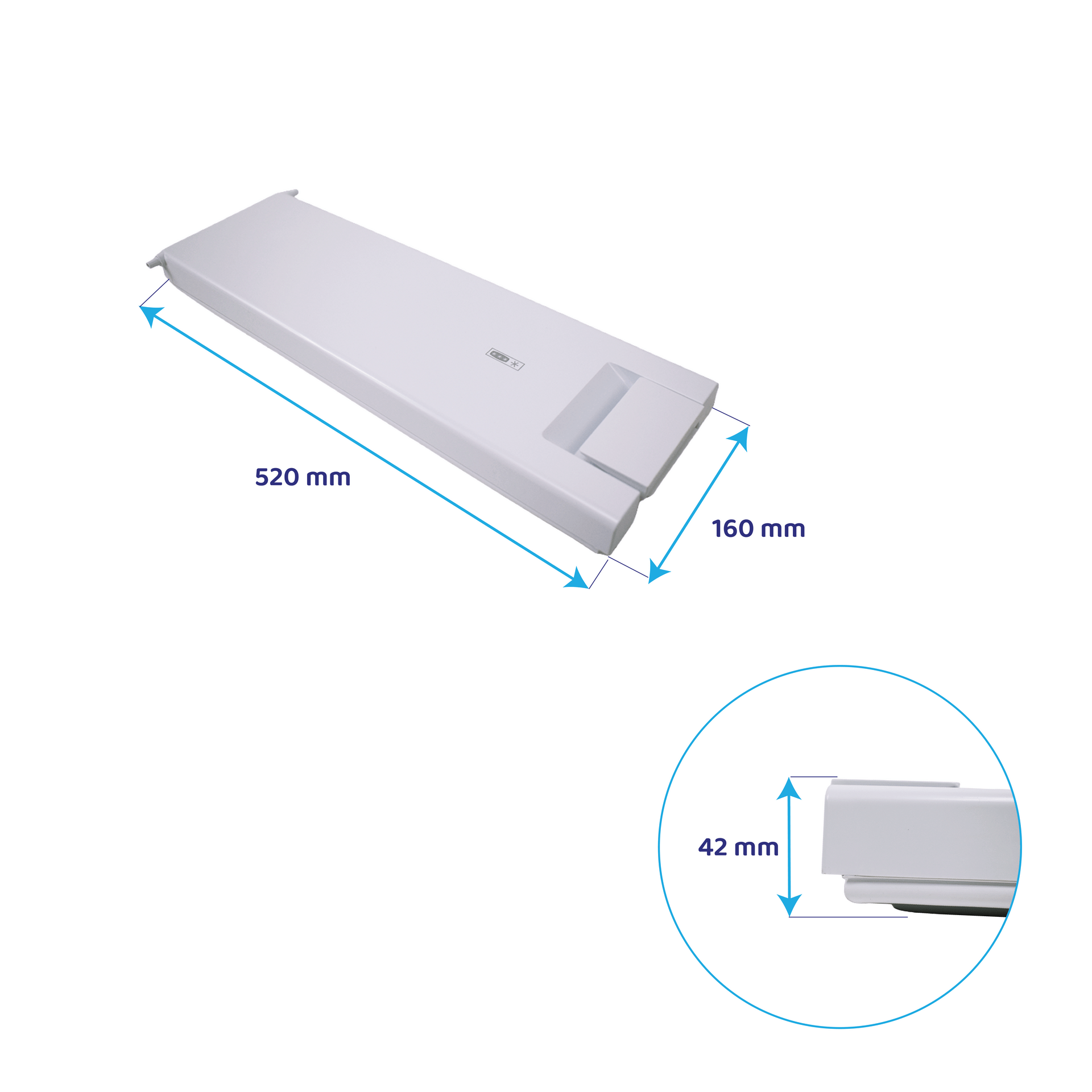 Indesit Gefrierfachtür 520x160mm / 481244069384